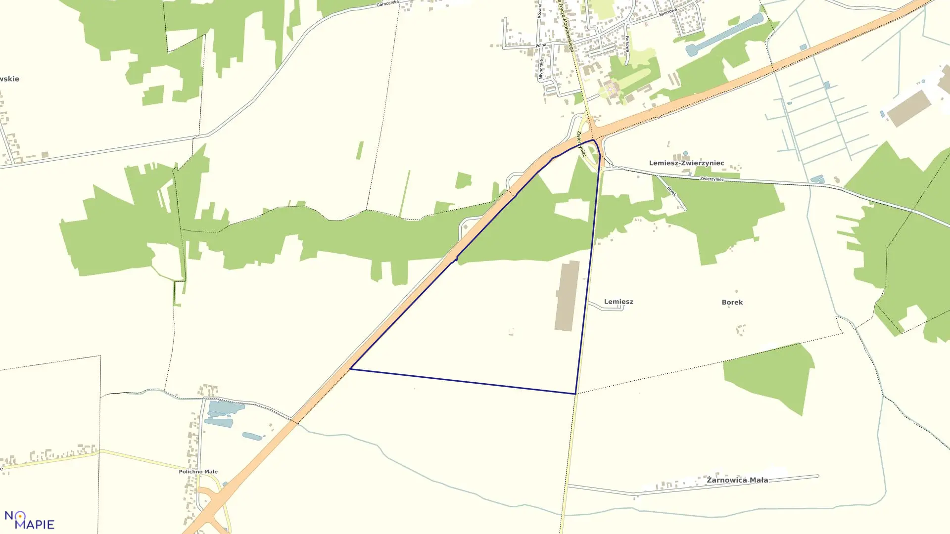 Mapa obrębu 8 w gminie Wolbórz